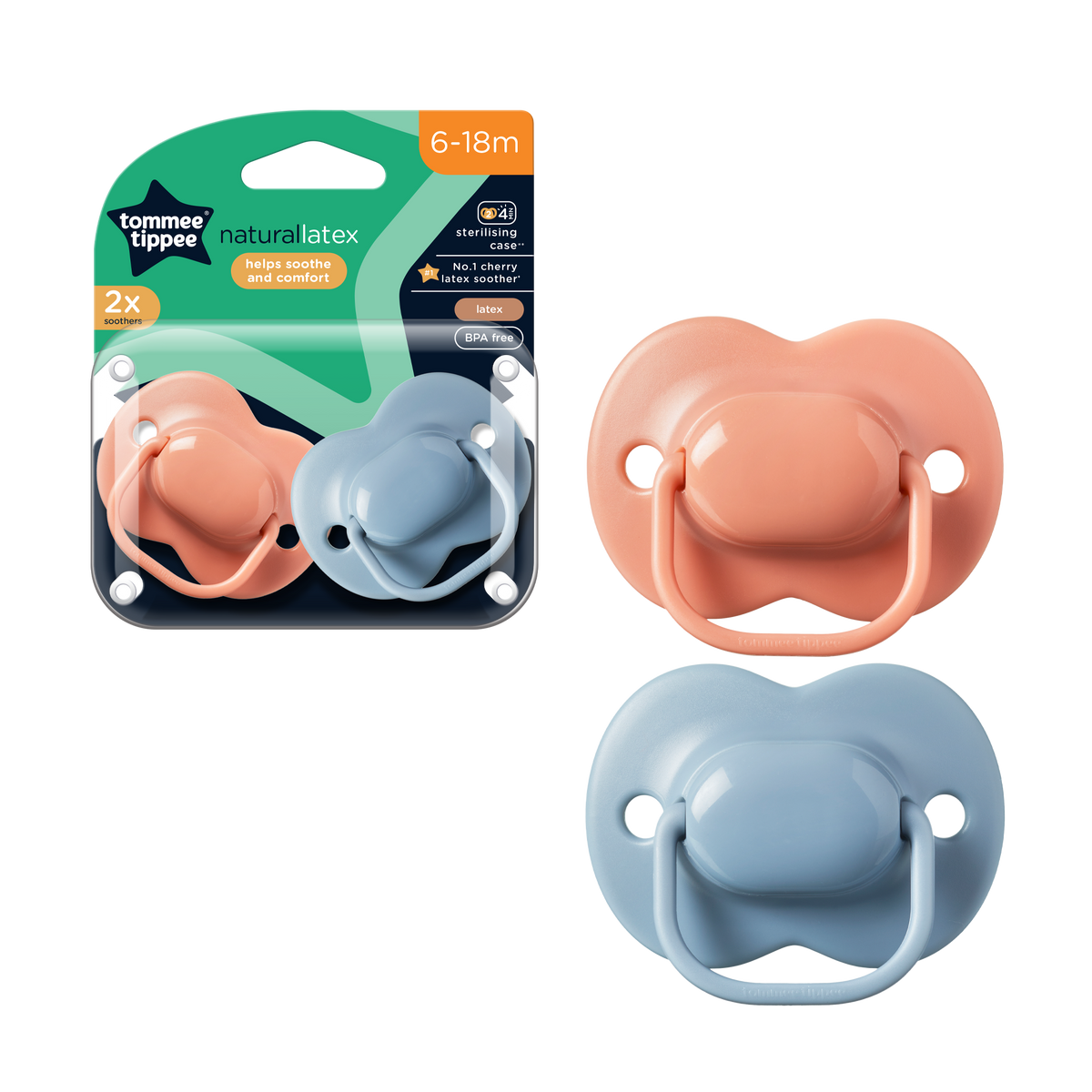 Cherry Latex Soother 2-PK Tommee Tippee 6-18M -433533