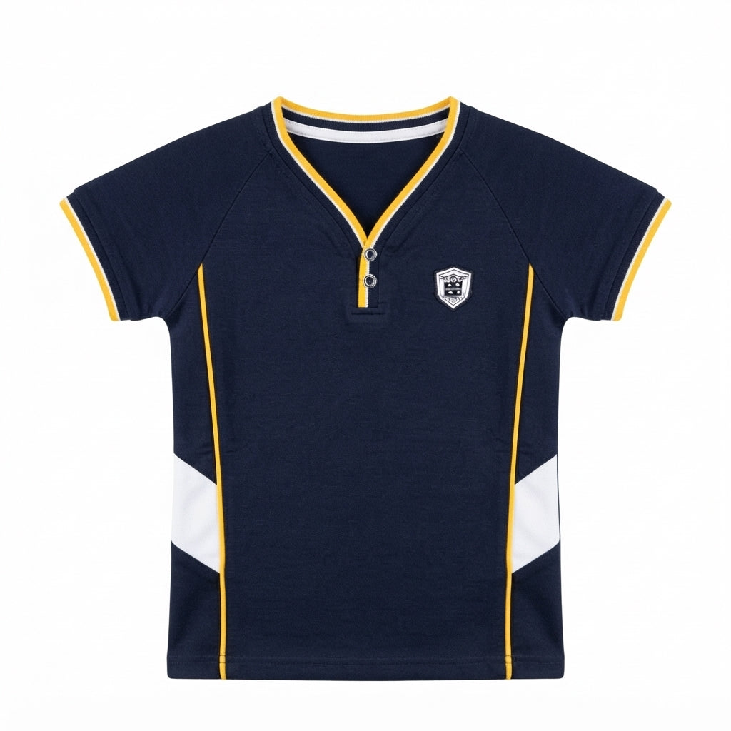 Boys Smart Casual Sports Look T-Shirt With Contrast Piping