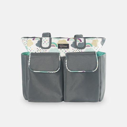 COMPACT DIAPER BAG WITH CHANGING PAD – GREY