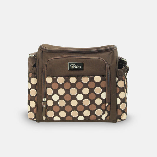 Baby Diaper Bag - Brown Polka Dot Printed