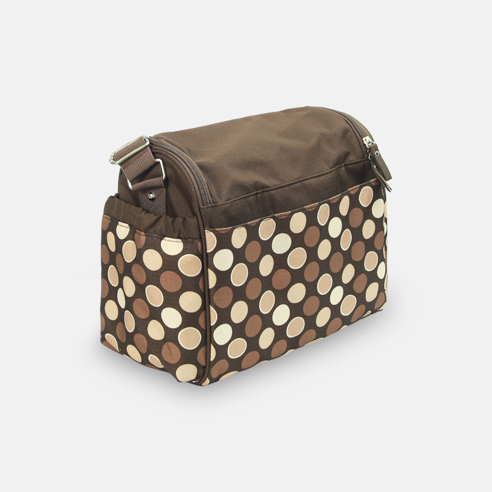 Baby Diaper Bag - Brown Polka Dot Printed