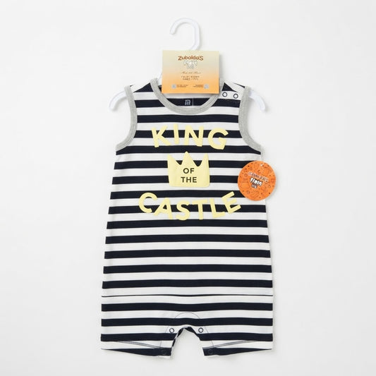Zubaida's Mom & Kids "King of the Castle" Striped Baby Romper