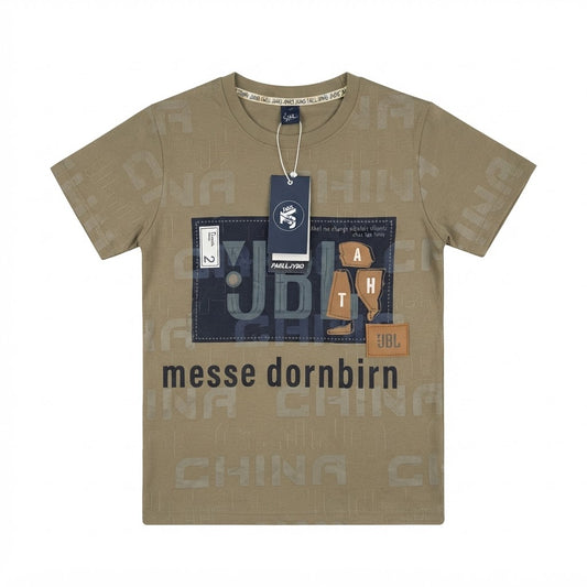 Boys Khaki & Olive Printed Graphic T-Shirt | Casual Summer Kids Wear