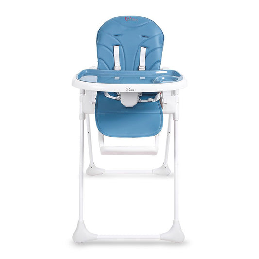 PREMIUM BLUE ADJUSTABLE BABY HIGH CHAIR WITH RECLINE, HEIGHT CONTROL & SAFETY HARNESS
