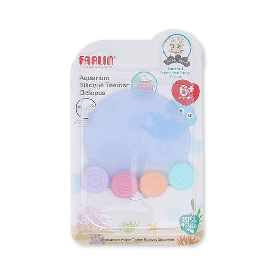 SILICONE GUM SOOTHER - BLUE OCTOPUS