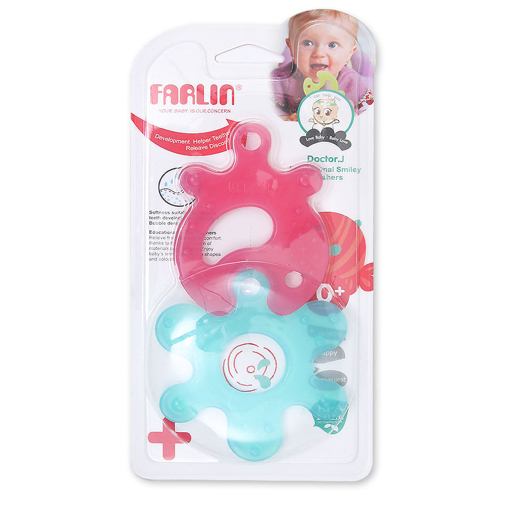 PUZZLE GUM SOOTHER - BLUE & PINK