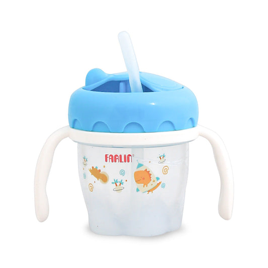DRINKING CUP STEP 3-STRAW 120ML-BLUE
