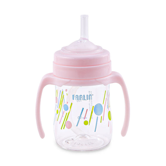 DRINKING CUP STAGE 3-STRAW 150ML-PINK