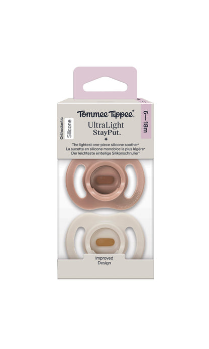Tommee Tippee Ultra Light Silicone Soother 6-18M Pack Of 2
