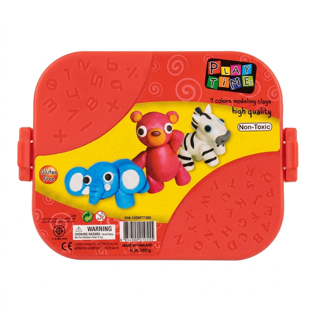 Play Time Non-Toxic Modeling Clay Set for Kids – Creative Clay Dough Box with Tools & Shapes