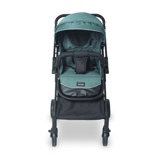 TINNIES BABY STROLLER – GREEN, FOLDABLE WITH REVERSIBLE HANDLE