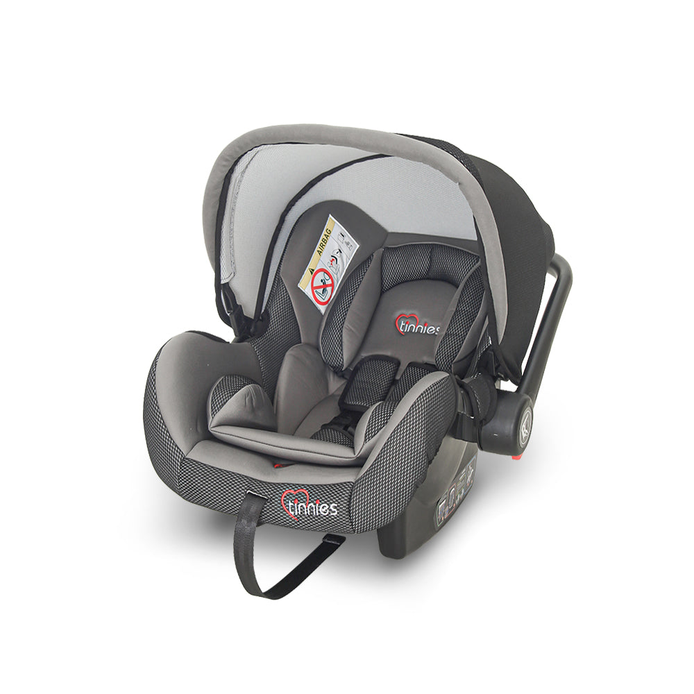 GREY BABY CAR SEAT & CARRIER – REAR-FACING, COMFORTABLE & SECURE