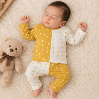 Toddler Unisex Split-Color Spot Print Lounge Set