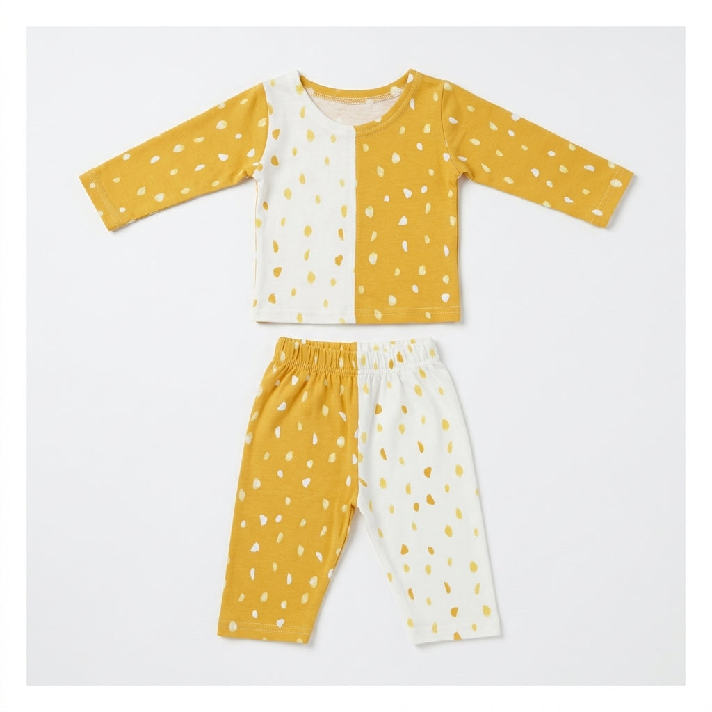 Toddler Unisex Split-Color Spot Print Lounge Set