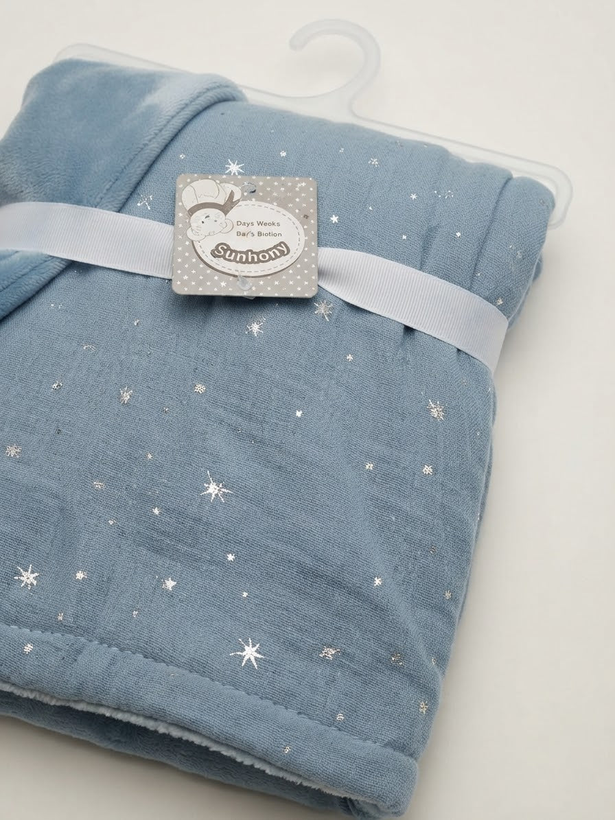 Blue Starry Soft Baby Blanket-Zubaidas