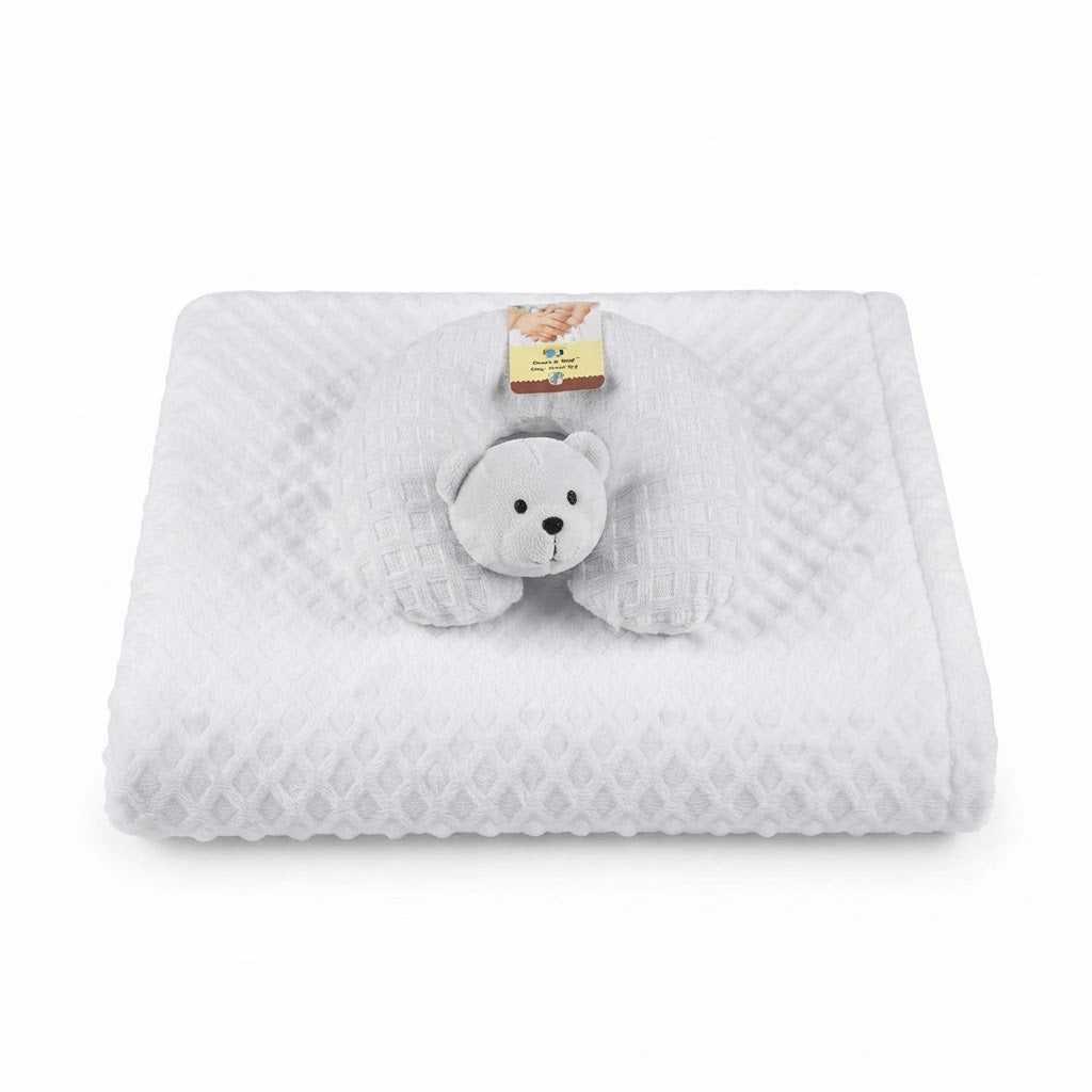 Baby Fleece Blanket and U-Shaped Neck Pillow Set -Zubaidas