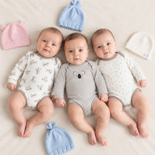 Baby Cotton Full-Sleeve Koala Print Bodysuits (3-Piece Pack)