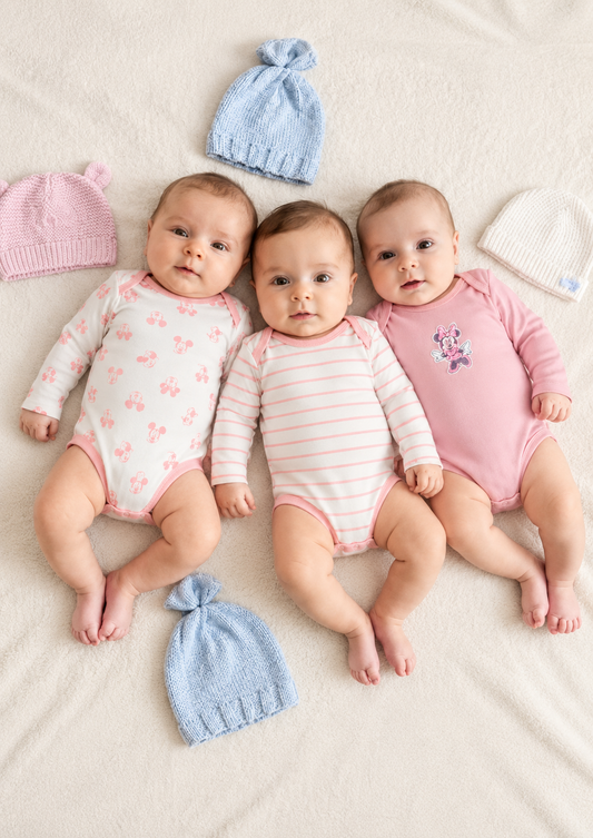 Baby Cotton Full-Sleeve Minnie Mouse Print Bodysuits (3-Piece Pack)