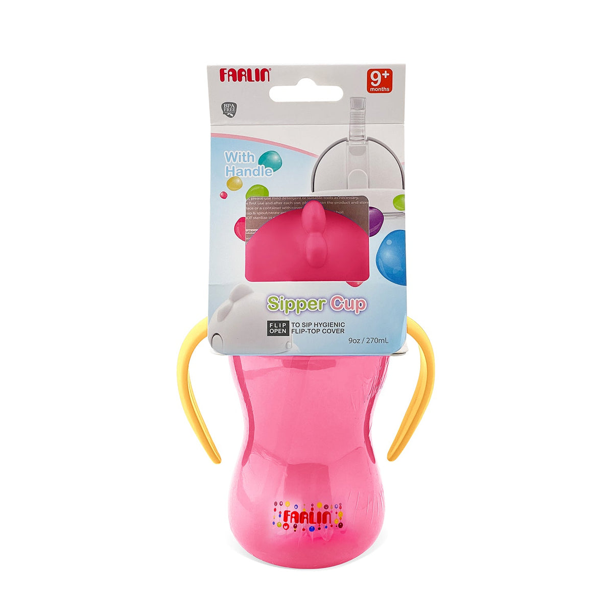 Farlin Sipper Cup With Handle Pink- 270ml