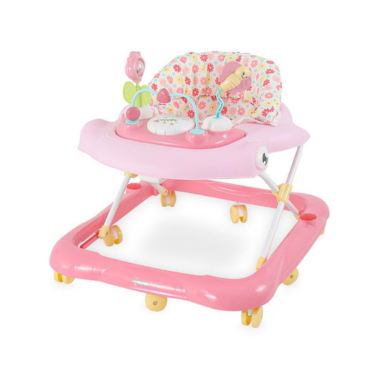 PINK BABY WALKER – PADDED SEAT & TOY TRAY