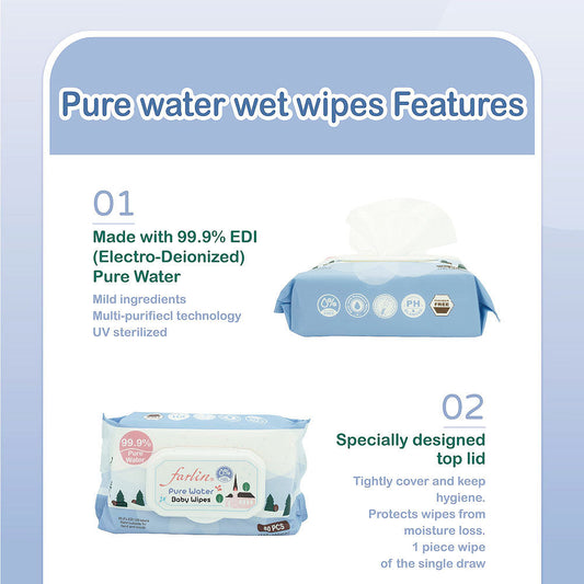 WET WIPES PURE WATER PK-80 FLIP TOP