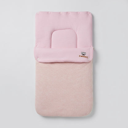 Baby Dusty Pink Textured Hooded Sleeping Bag Carry Nest with 3D Ears