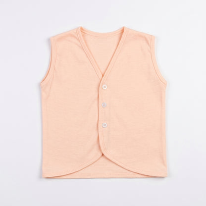 Baby Neutral Soft Cotton Sleeveless Button-Front Vest Waistcoat (Single Piece)