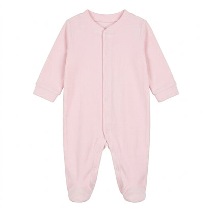 Baby Girl Classic Soft Pink Footed Sleepsuit Long-Sleeve Romper