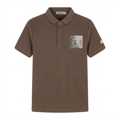 Boys Brown "Constructivism" Badge Polo Shirt