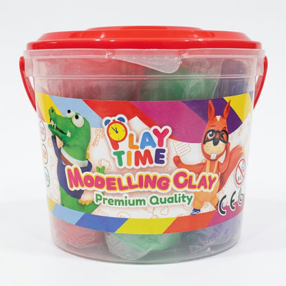 Play Time Premium Quality Non-Toxic Modelling Clay Storage Tub Set
