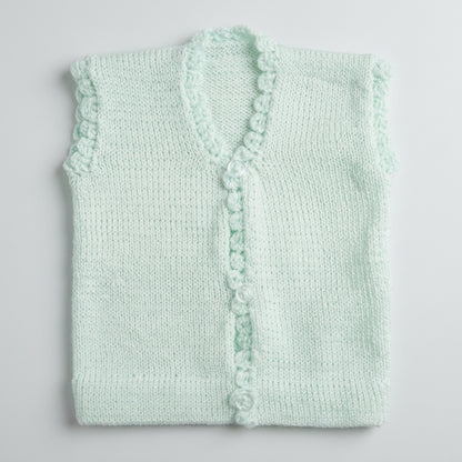 Handmade Knitted Baby Vest / Sweater with Scalloped Trim & Button Front