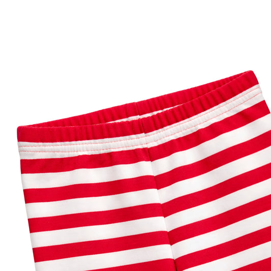 Girls' Christmas Red And White Stripe Leggings Zubaidas