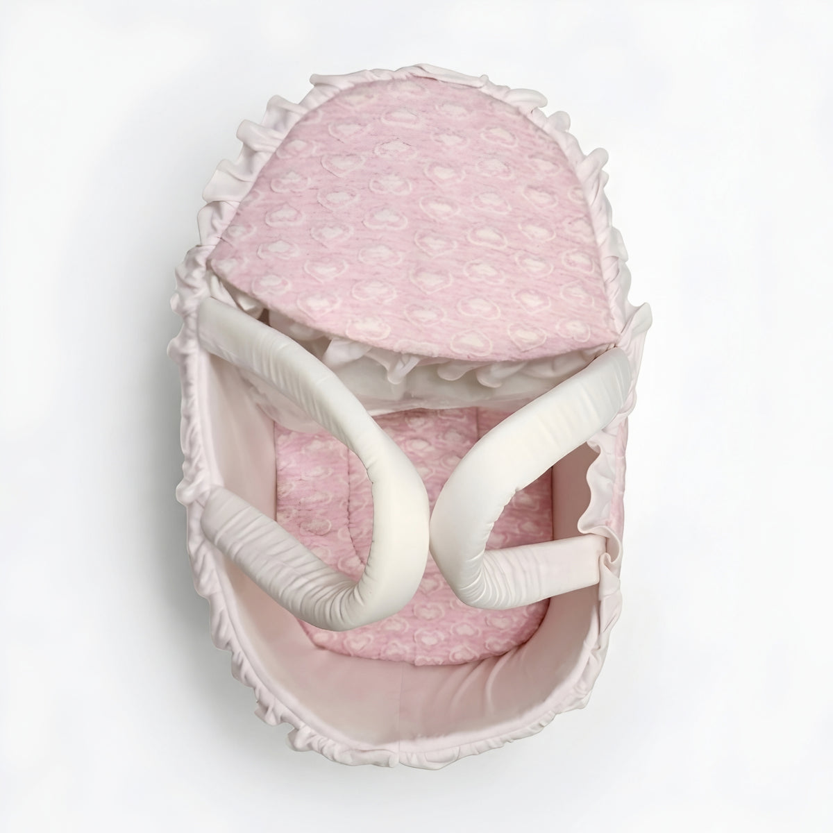 Baby Girl Soft Portable Carry Cot Basket With Bow