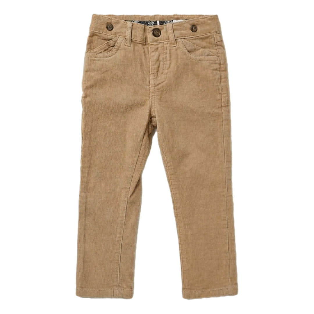 Boys' Slim Fit Corduroy Trousers – Sand Beige Zubaidas