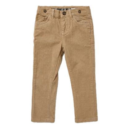 Boys' Slim Fit Corduroy Trousers – Sand Beige Zubaidas