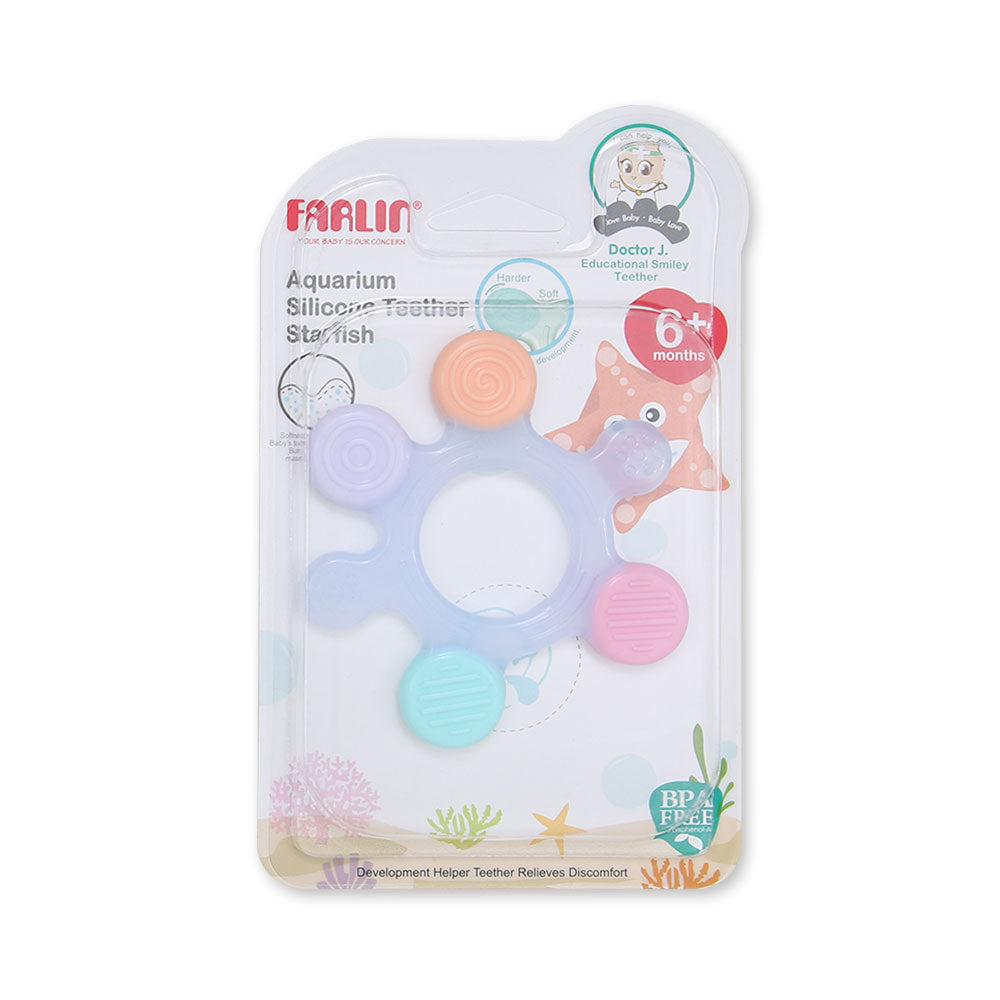 SILICONE GUM SOOTHER - INDIGO STARFISH
