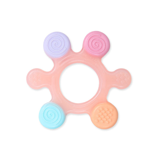 SILICONE GUM SOOTHER - PEACH STARFISH