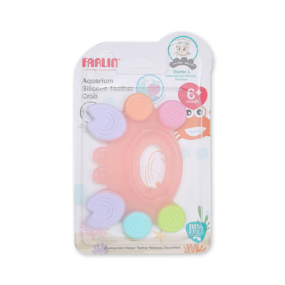 SILICONE GUM SOOTHER - PEACH CRAB