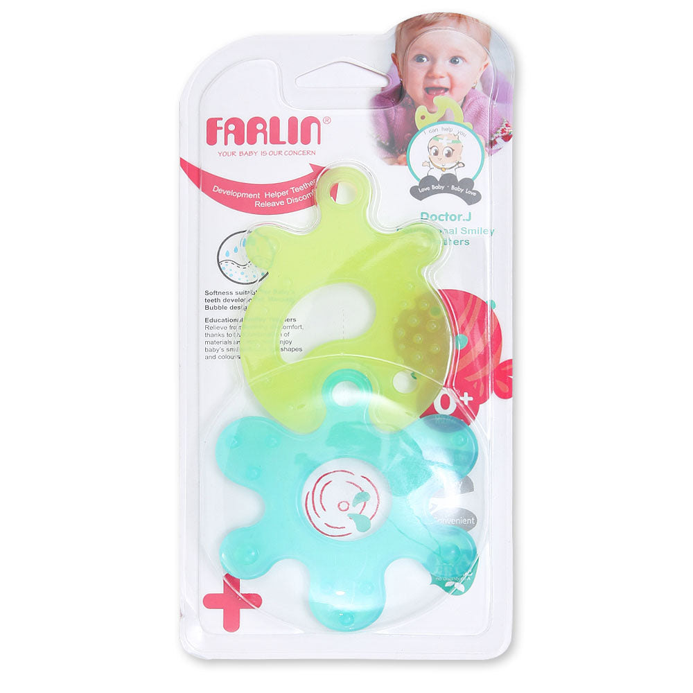 PUZZLE GUM SOOTHER - GREEN & BLUE