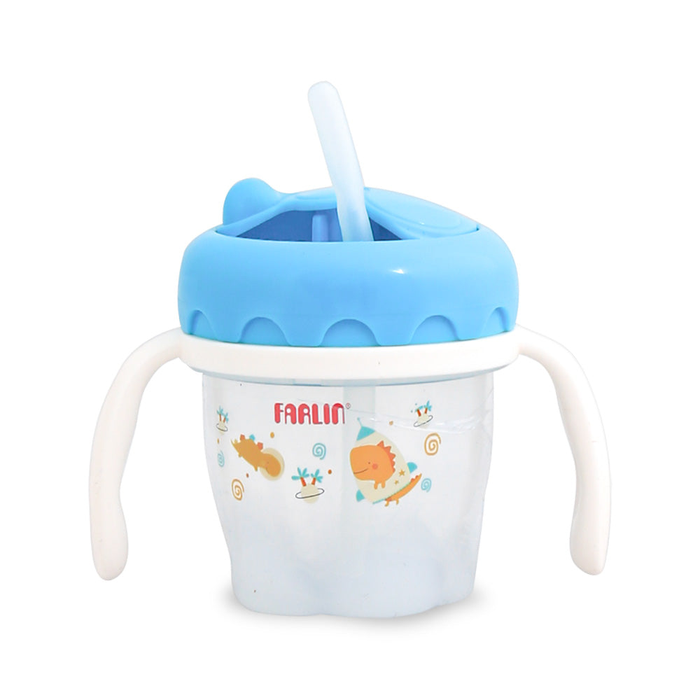 DRINKING CUP STEP 3-STRAW 120ML-BLUE