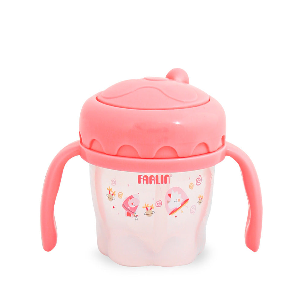 DRINKING CUP STEP 3-STRAW 120ML-PINK