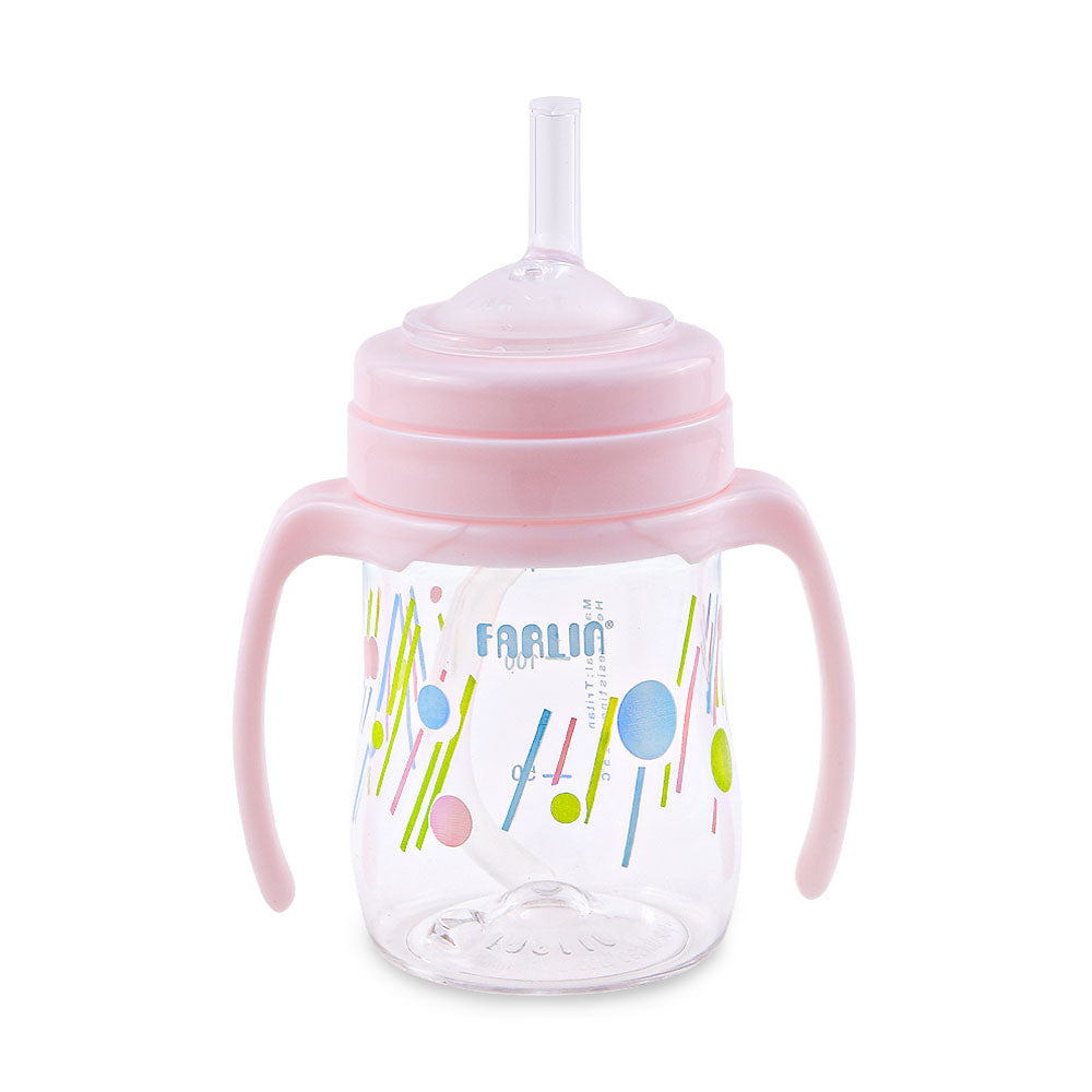 DRINKING CUP STAGE 3-STRAW 150ML-PINK