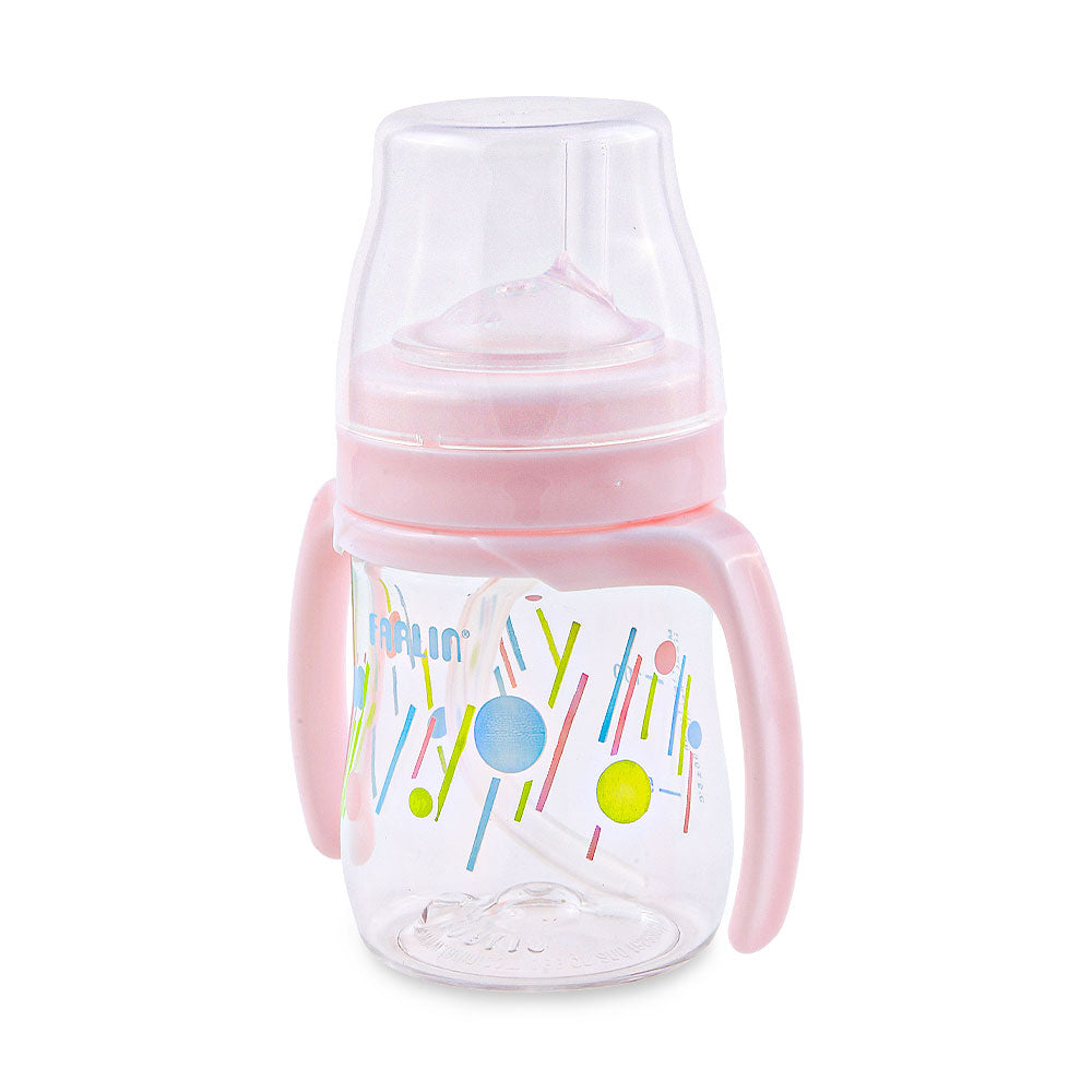 DRINKING CUP STAGE 3-STRAW 150ML-PINK